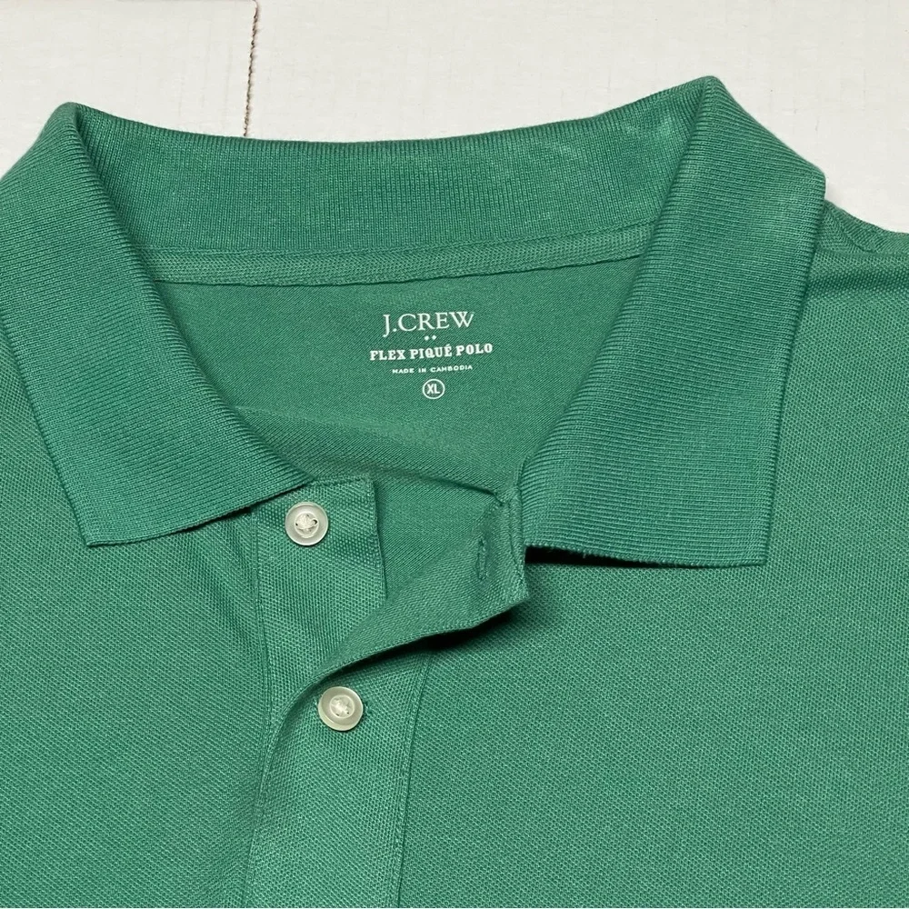 J.Crew Men’s Green XL Flex Pique Polo Shirt